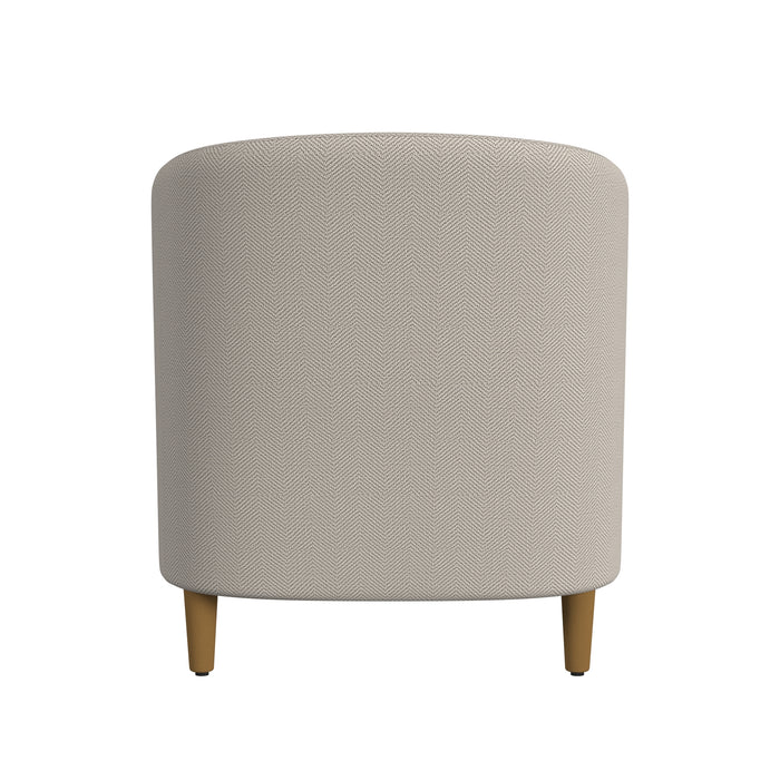 HomePop Modern Barrel Accent Chair- Cream Chevron Woven