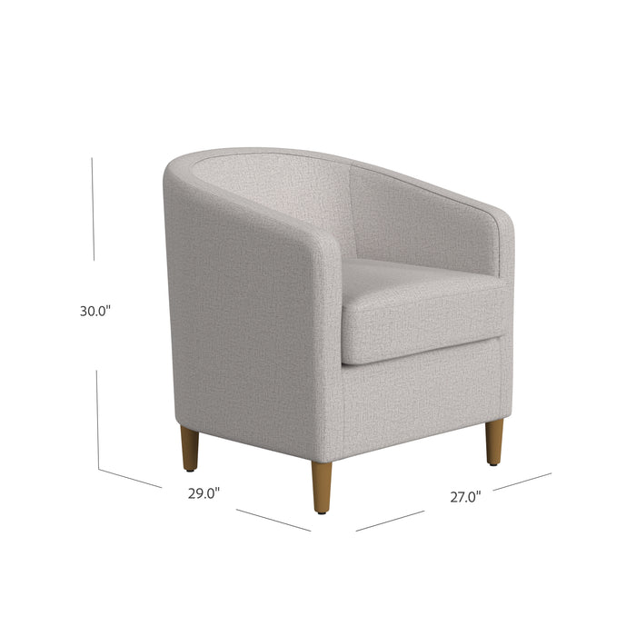 HomePop Modern Barrel Accent Chair- Neutral Textured Solid