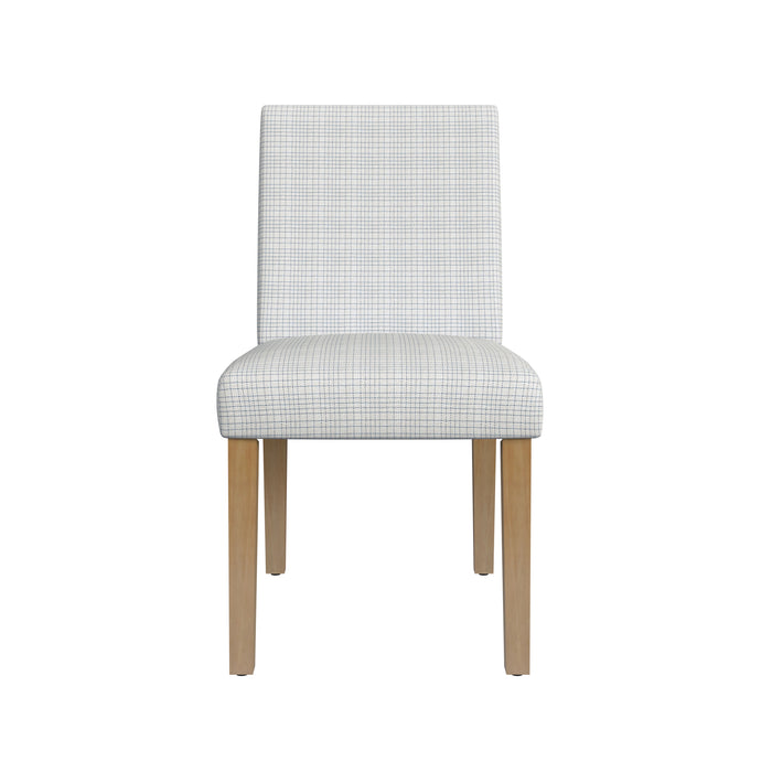 HomePop Classic Upholstered Dining Chair-Cream Mini Grid Pattern (Single Pack)