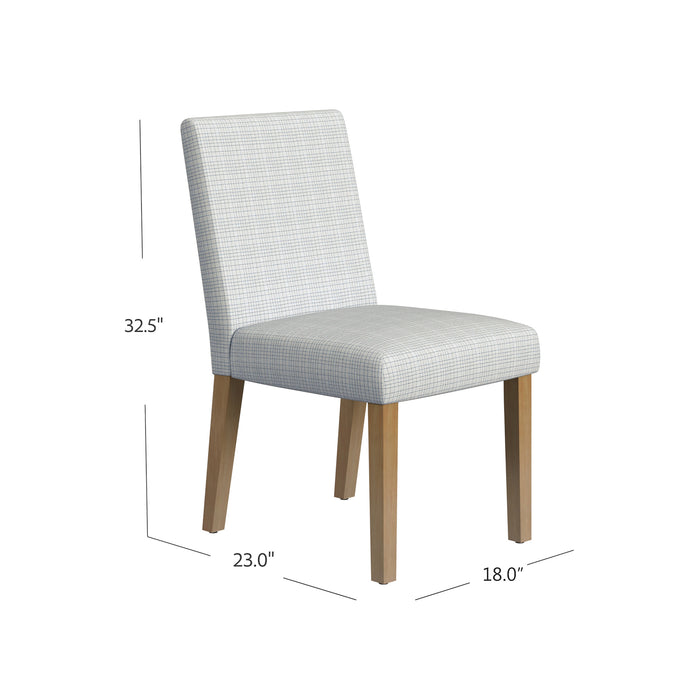 HomePop Classic Upholstered Dining Chair-Cream Mini Grid Pattern (Single Pack)