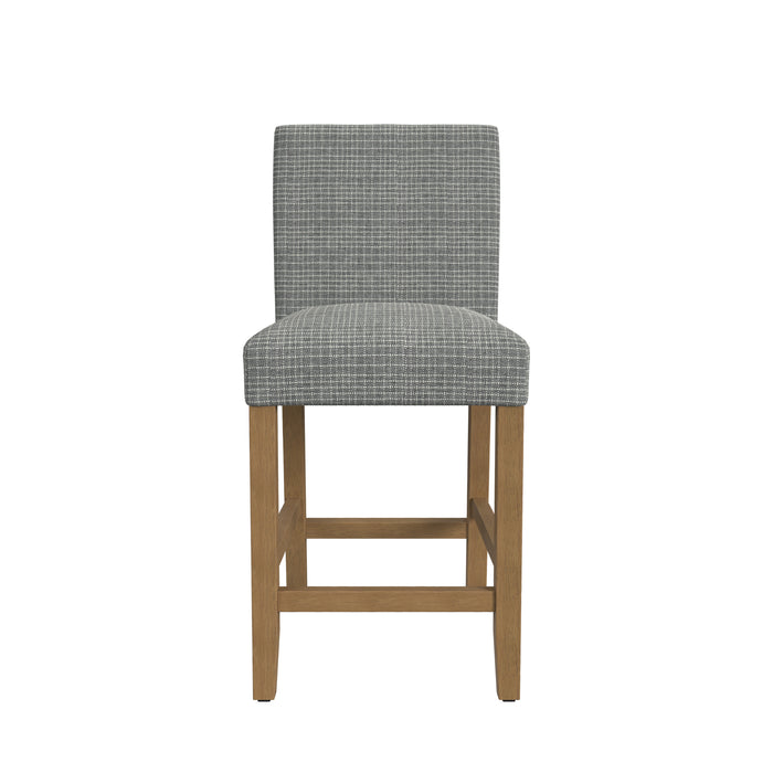 HomePop Classic Upholstered Counterstool-Sage Mini Grid Pattern