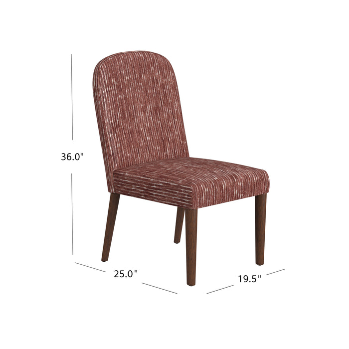 HomePop Rounded back Upholstered dining chair-Rust Chenille Woven (Single Pack)
