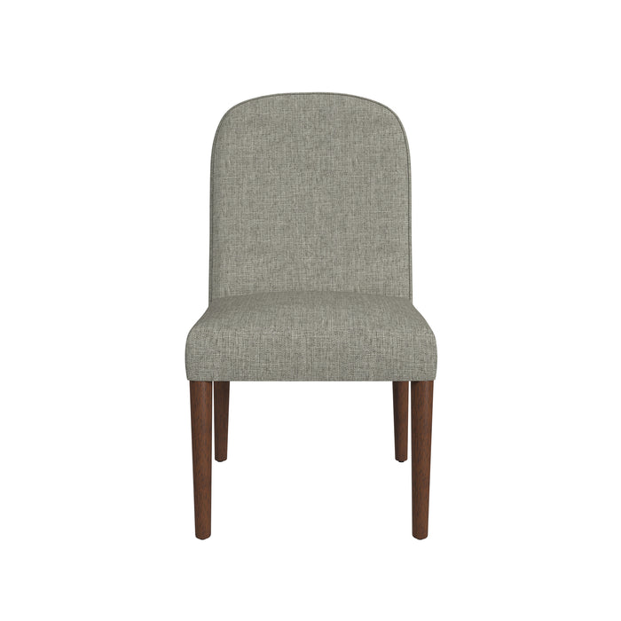 HomePop Rounded back Upholstered dining chair-Gray Woven (Single Pack)