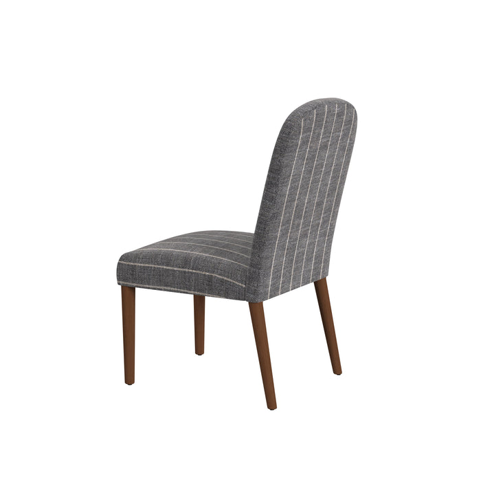 HomePop Rounded back Upholstered dining chair-Midnight Woven Stripe (Single Pack)