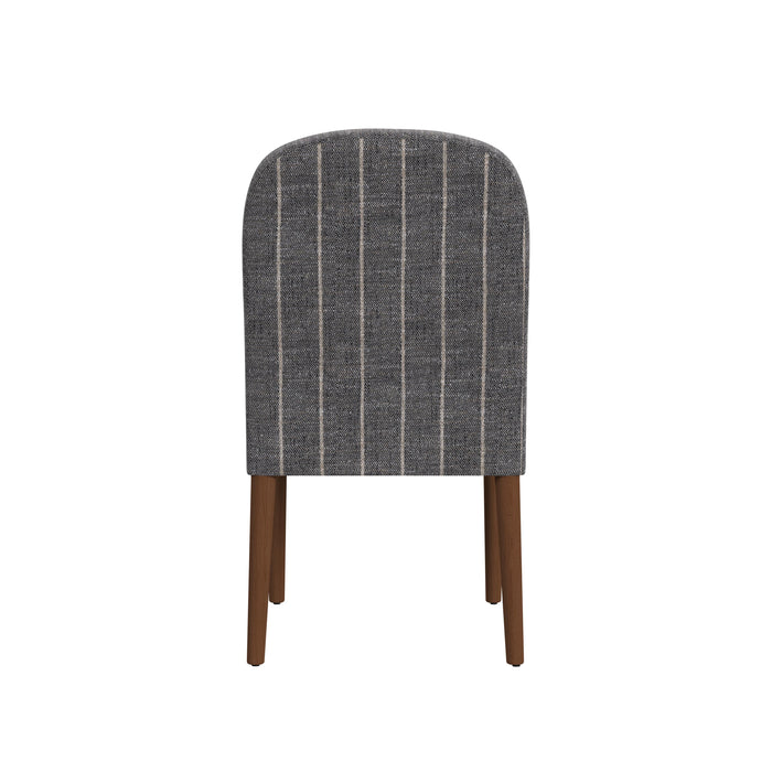 HomePop Rounded back Upholstered dining chair-Midnight Woven Stripe (Single Pack)