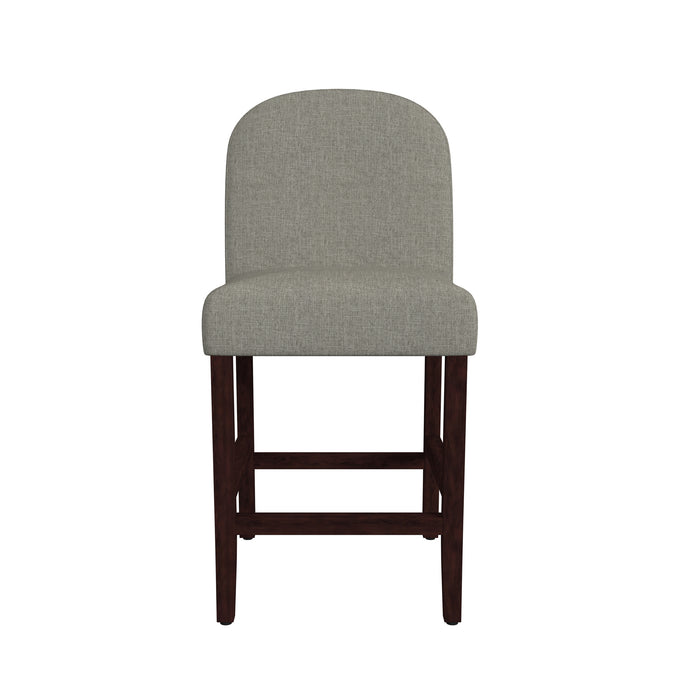 HomePop Rounded back Upholstered Counterstool-Gray Woven