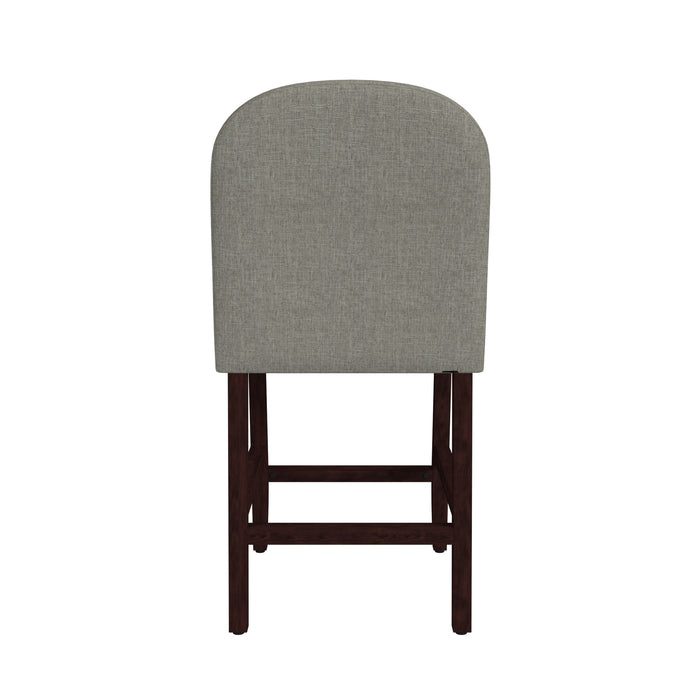HomePop Rounded back Upholstered Counterstool-Gray Woven