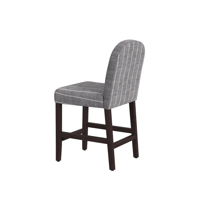 HomePop Rounded back Upholstered Counterstool-Midnight Woven Stripe