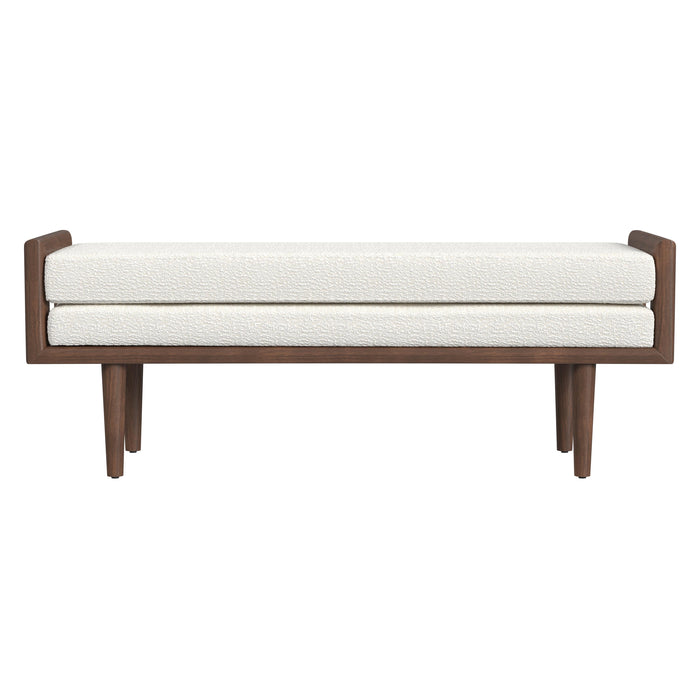 HomePop upholstered Bench with Wood Base - Cream Boucle