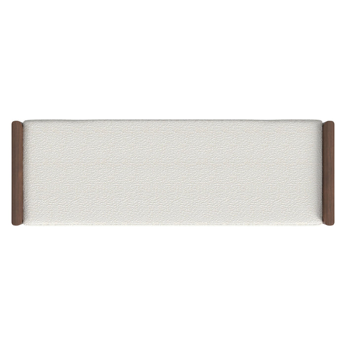 HomePop upholstered Bench with Wood Base - Cream Boucle