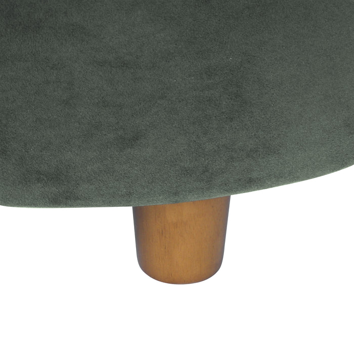HomePop Round Storage Ottoman - Loden Green Velvet