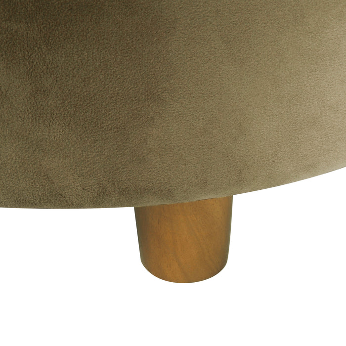 HomePop Round Storage Ottoman - Light Sage Green Velvet