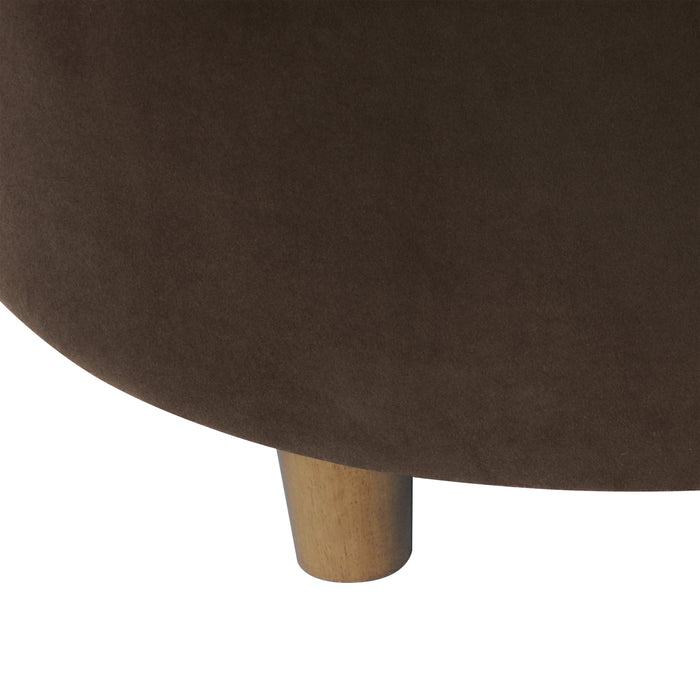 HomePop Round Storage Ottoman - Chocolate Brown Velvet