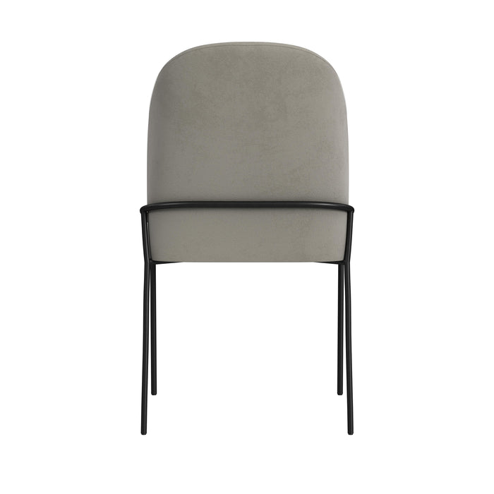 HomePop Modern Metal Dining Chair-Fawn Velvet (single pack)