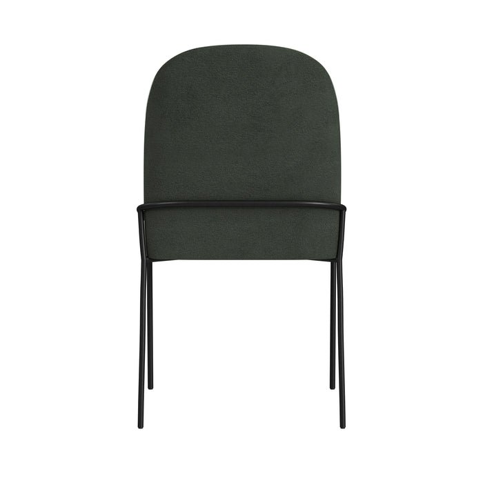 HomePop Modern Metal Dining Chair-Loden Green Velvet (single pack)