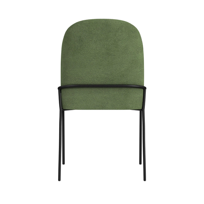 HomePop Modern Metal Dining Chair-Loden Green Velvet (single pack)