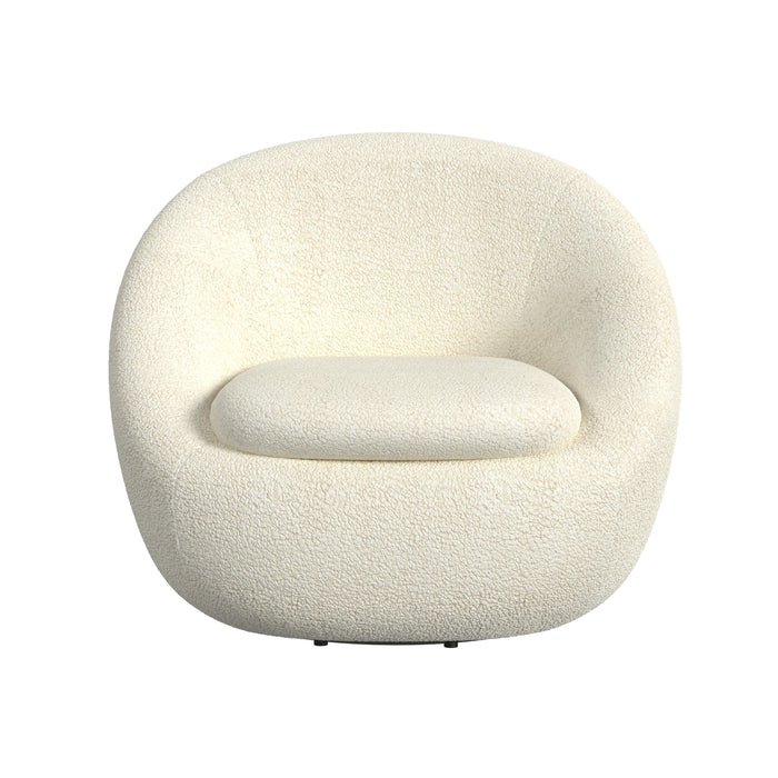 HomePop Round Swivel Chair-White Sherpa — HomePop Furniture