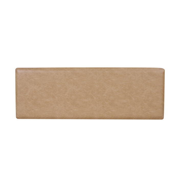 HomePop Oslo Bench - Sand Faux Leather