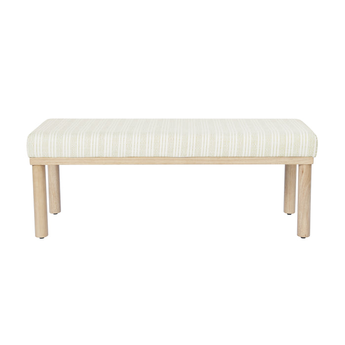 HomePop Oslo Bench - Marigold Pinstripe Fabric