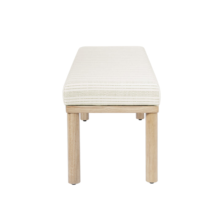 HomePop Oslo Bench - Marigold Pinstripe Fabric