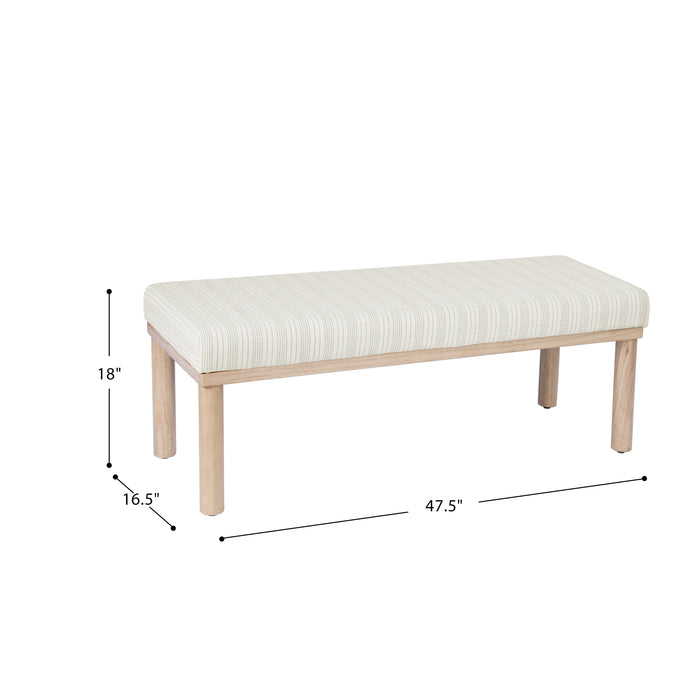HomePop Oslo Bench - Marigold Pinstripe Fabric