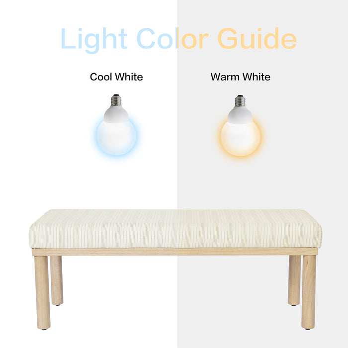 HomePop Oslo Bench - Marigold Pinstripe Fabric