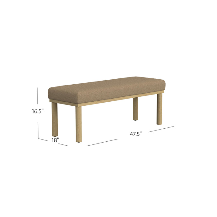 HomePop Oslo Bench - Brown Boucle