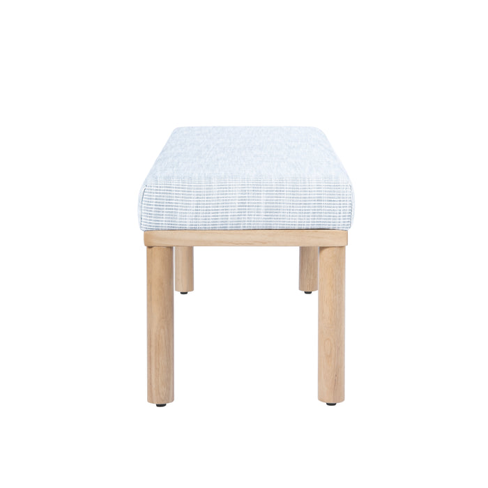 HomePop Oslo Bench - Blue Pinstripe Fabric