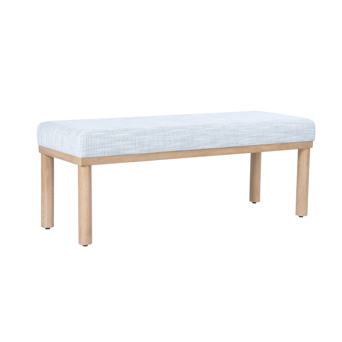 HomePop Oslo Bench - Blue Pinstripe Fabric