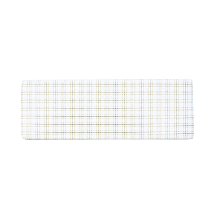 HomePop Oslo Bench - Natural Plaid Woven Fabric