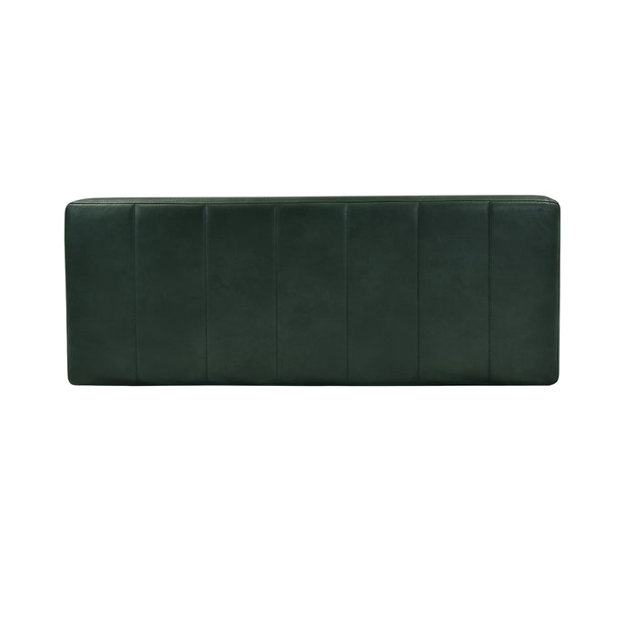 HomePop Theodore Bench -Deep Forest Green Faux Suede