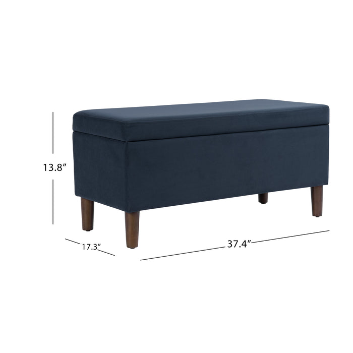HomePop Malmo Bench - Blue Velvet