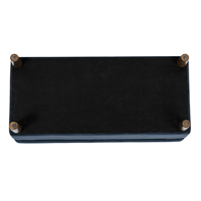 HomePop Malmo Bench - Blue Velvet