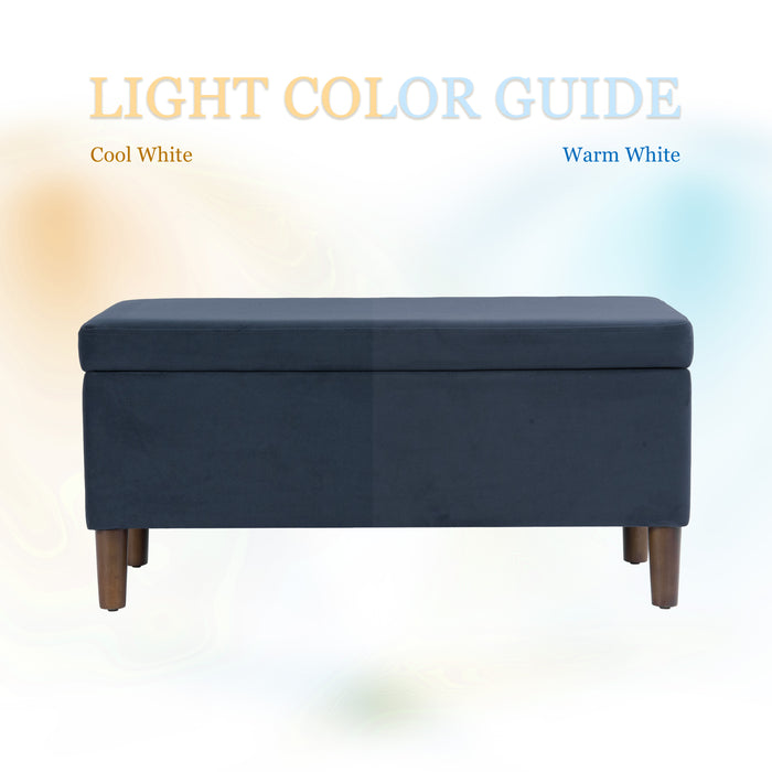 HomePop Malmo Bench - Blue Velvet