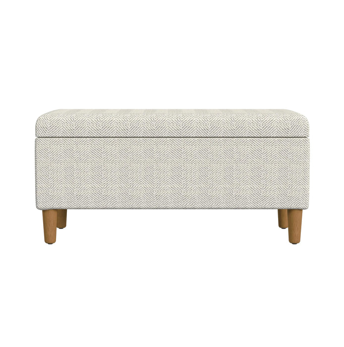HomePop Malmo Bench - Cream Chevron Woven