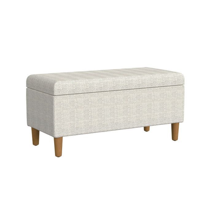 HomePop Malmo Bench - Cream Chevron Woven