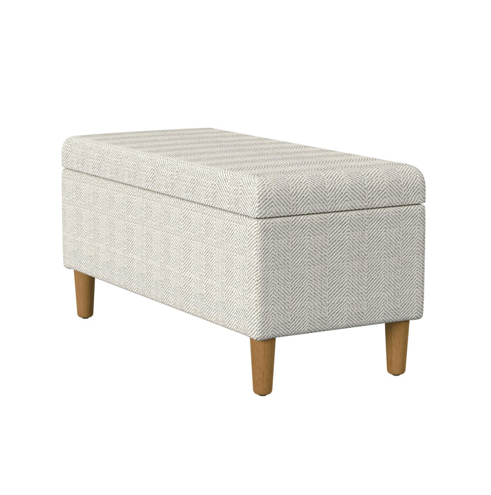 HomePop Malmo Bench - Cream Chevron Woven