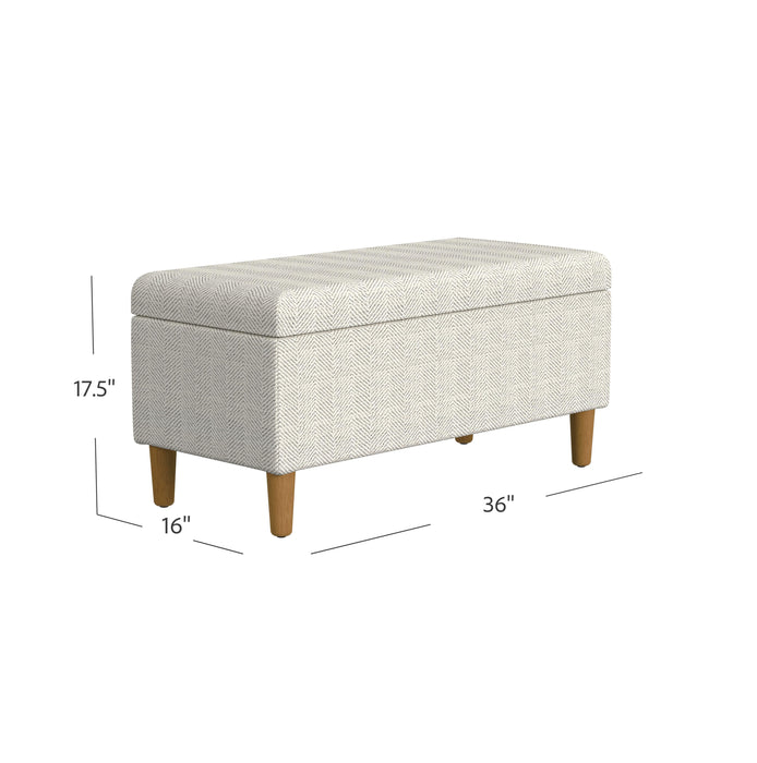 HomePop Malmo Bench - Cream Chevron Woven