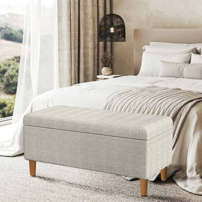 HomePop Malmo Bench - Cream Chevron Woven — HomePop Furniture