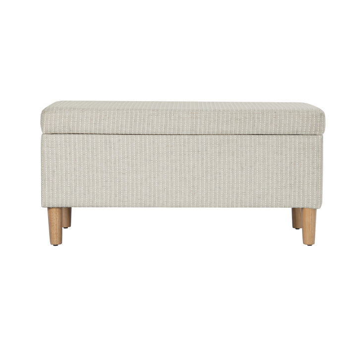 HomePop Malmo Bench - White Woven Stripe