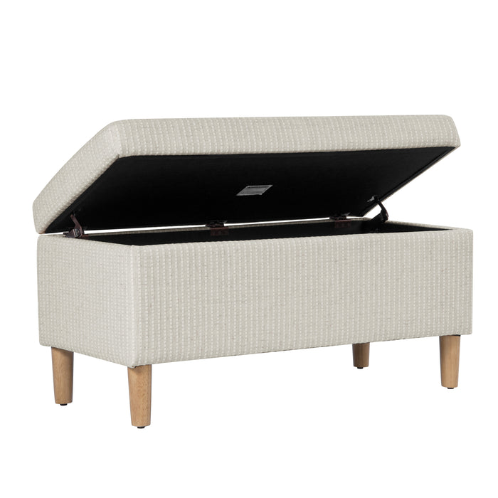 HomePop Malmo Bench - White Woven Stripe