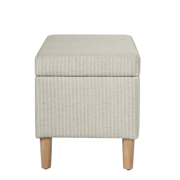 HomePop Malmo Bench - White Woven Stripe