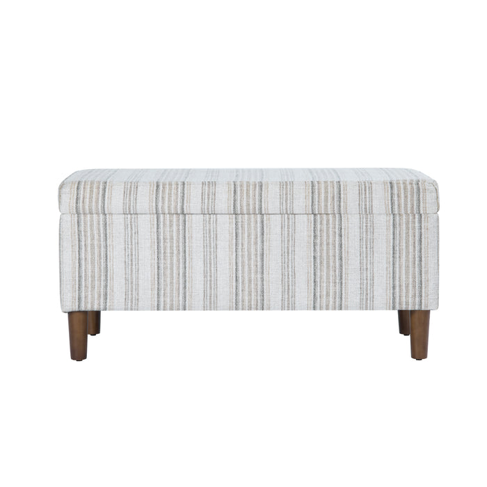 HomePop Malmo Bench - Gray Striped Pattern