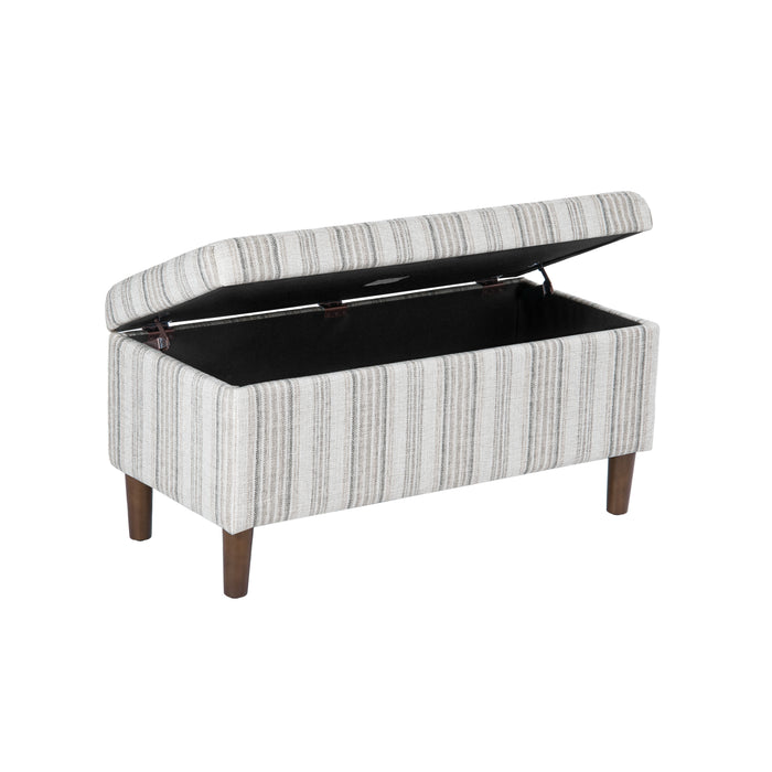 HomePop Malmo Bench - Gray Striped Pattern