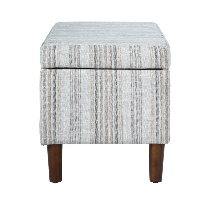HomePop Malmo Bench - Gray Striped Pattern
