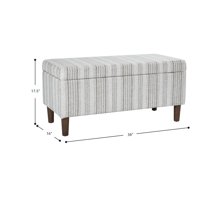 HomePop Malmo Bench - Gray Striped Pattern