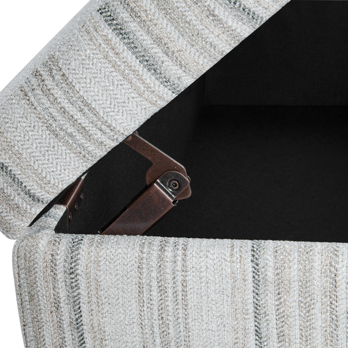 HomePop Malmo Bench - Gray Striped Pattern