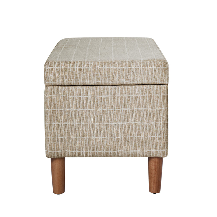 HomePop Malmo Bench - Tan Geometric Pattern