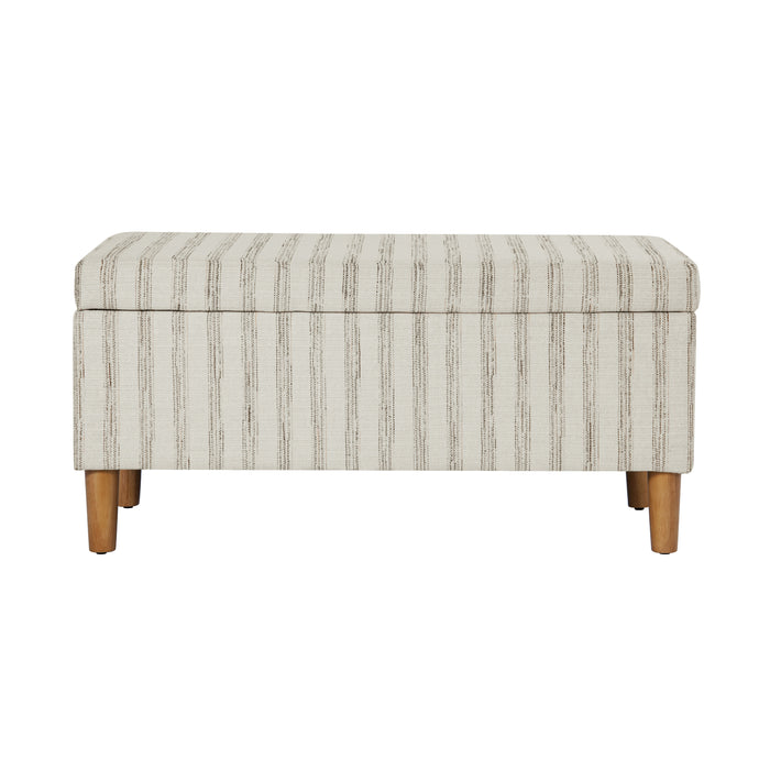 HomePop Malmo Bench - Gray and Cream Stripe