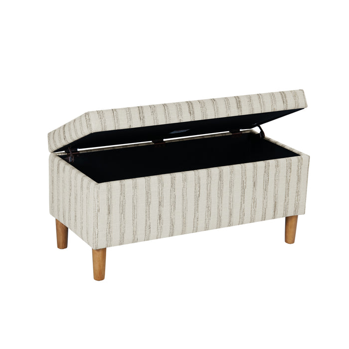 HomePop Malmo Bench - Gray and Cream Stripe